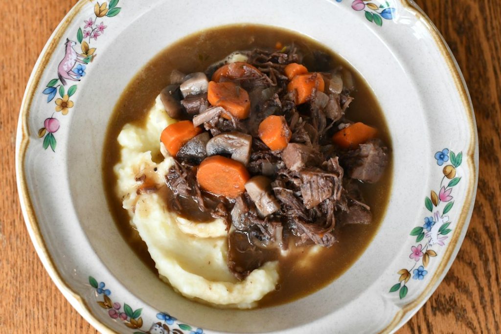 a bowl of food